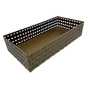 Vintage Tissue Box Holder Stylebuilt Metal Basket Tray Goldtone Bath Accessory